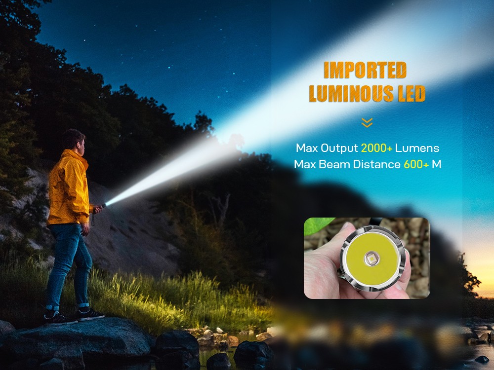 Brinyte PT16 2000 Tactical flashlight with IMPORTED LUMINOUS LED