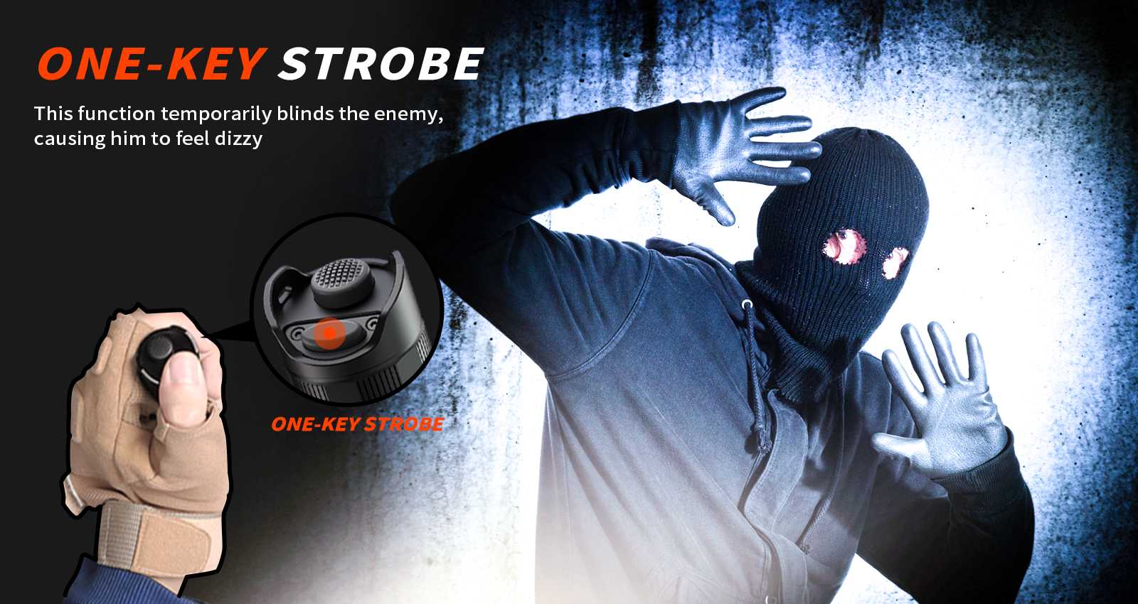 Brinyte PT16A 3000 One-key strobe